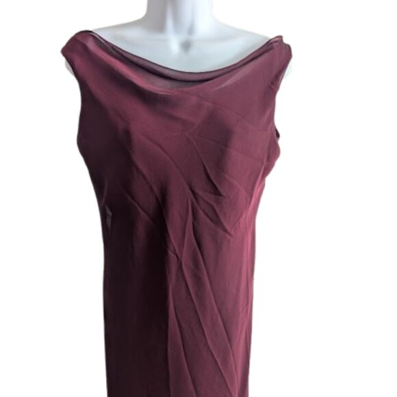 Bare Back Burgundy Dress Size 10 - Picture 2 of 8